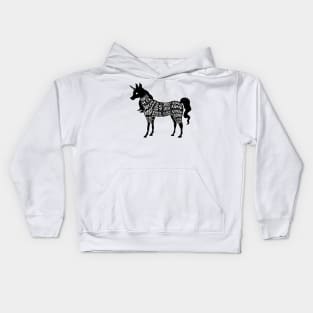 Unicorn - Fantasy Butcher Cuts of Meat - Black Kids Hoodie